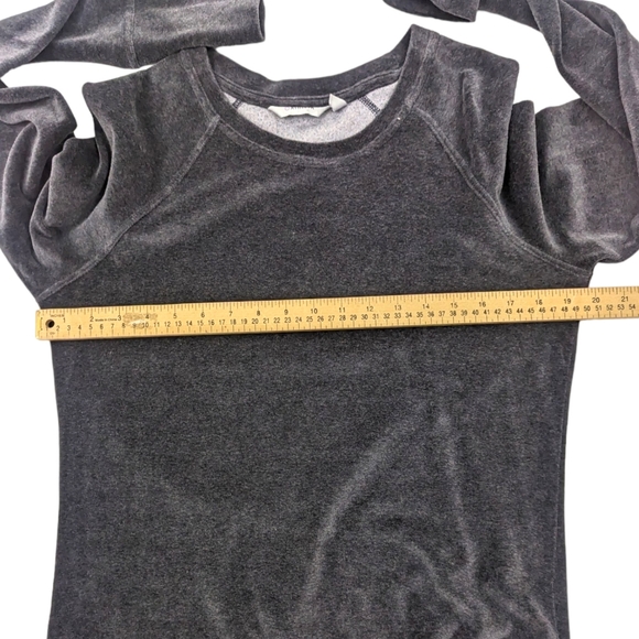 Athleta Cross Cross Velour Sweater Dress Womens Medium Grey Long Sleeve Pullover - Picture 8 of 12